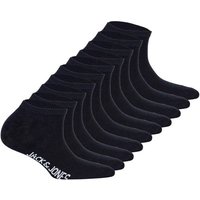 JACK AND JONES JACK&JONES Kinder Sneakersocken, 10er Pack - JACDONGO SOCKS, Baumwollmischung, einfarbig, Größe 33-37 in Schwarz