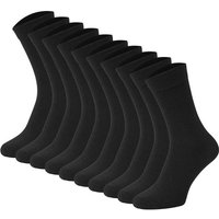 JACK AND JONES JACK&JONES Kinder Socken, 10er Pack - JACBLACK SOCK, Baumwollmischung, einfarbig, Größe 38-43 in Schwarz