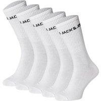 JACK AND JONES JACK&JONES Kinder Tennissocken, 5er Pack - JACBASIC LOGO TENNISSOCK, Baumwollmischung, Logo, Größe 38-43 in Weiß