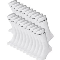 JACK AND JONES JACK&JONES Kinder Tennissocken, 20er Pack - JACREGEN TENNIS SOCKS, Baumwollmischung, Logo, Größe 33-37 in Weiß