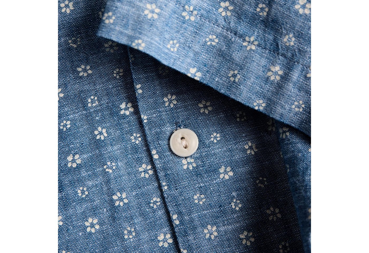 Jack & Jones Kurzarmhemd Blusummer Linen Blend All-over-Print Shirt mit dezentem Allover-Muster – Bild 4 von 4