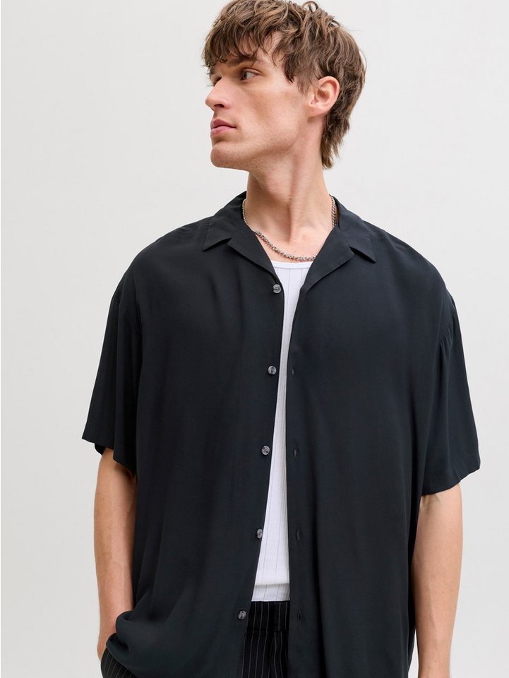 Jack & Jones Kurzarmhemd JJEJEFF RESORT SOLID SHIRT SS SN Viskose, loose fit – Bild 2 von 5