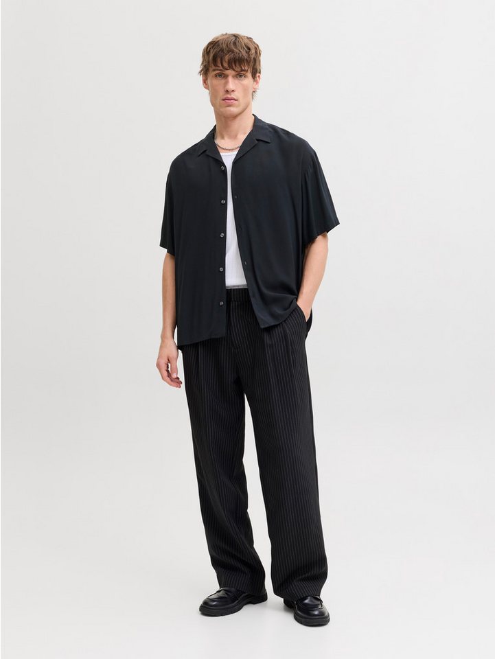 Jack & Jones Kurzarmhemd JJEJEFF RESORT SOLID SHIRT SS SN Viskose, loose fit – Bild 4 von 5