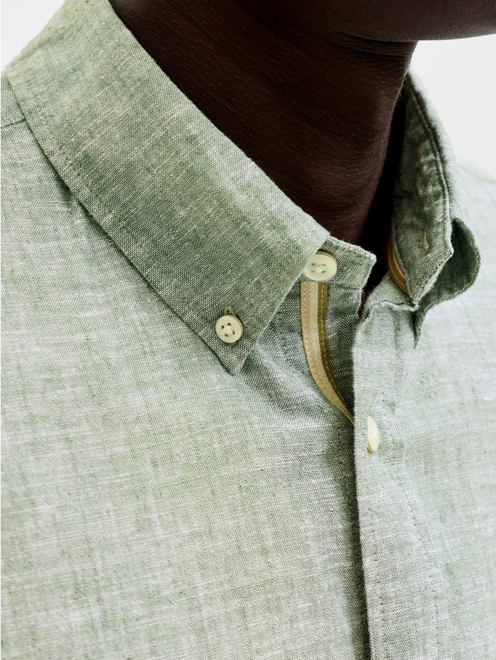 Jack & Jones Kurzarmhemd JPRBLUSUMMER LIN. BL. SHIELD SS SHIRT SN mit Stickerei – Bild 3 von 5