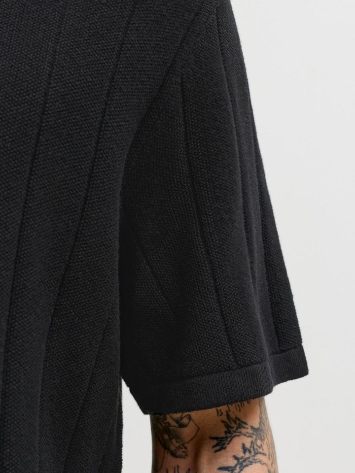 Jack & Jones Kurzarmpullover JJEBRADLEY KNIT TEE SS LN Baumwolle, mit vertikaler Rippstruktur – Bild 2 von 5