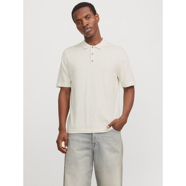 Jack & Jones Kurzarmpullover JJEEMIL KNIT RELAXED POLO SS SN mit Polo Kragen