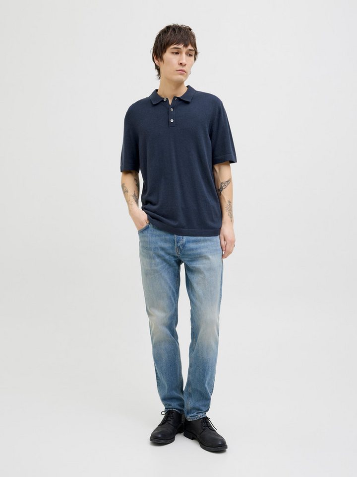 Jack & Jones Kurzarmpullover JJEEMIL KNIT RELAXED POLO SS SN mit Polo Kragen – Bild 5 von 5
