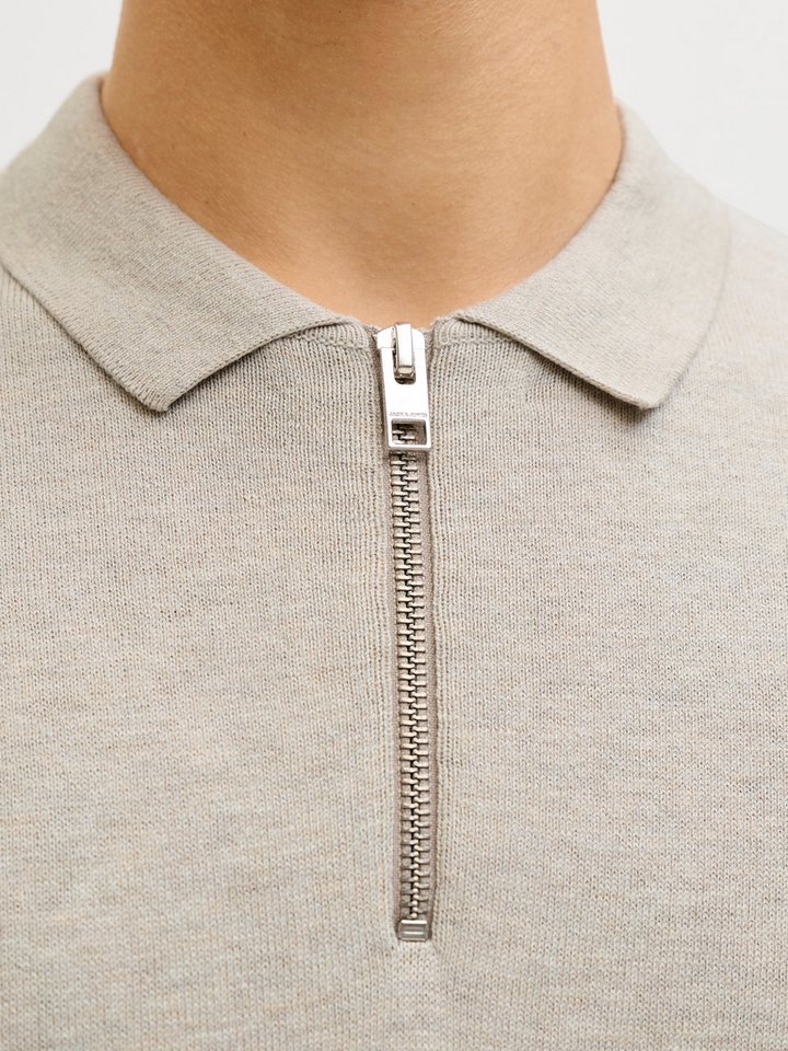 Jack & Jones Kurzarmpullover JJEEMIL KNIT ZIP POLO SS SN mit kurzem Reißverschluss – Bild 3 von 5