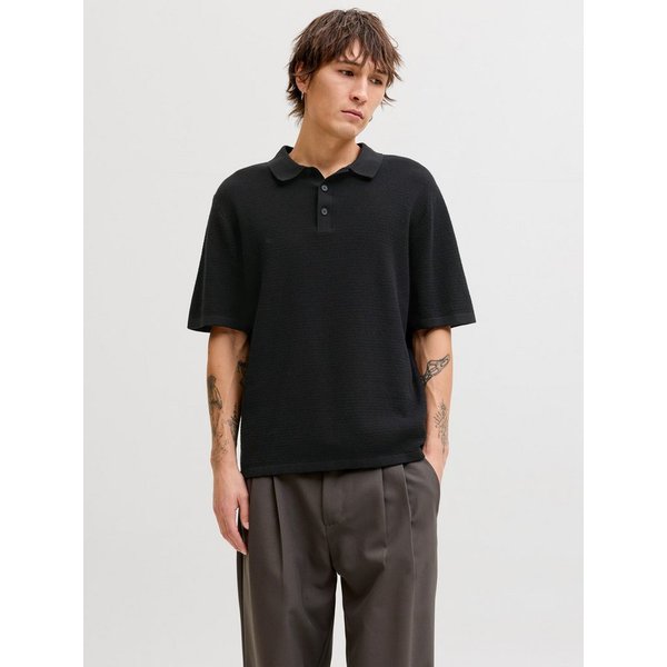 Jack & Jones Kurzarmpullover JJEGEORGE KNIT POLO SS SN mit Polo Kragen