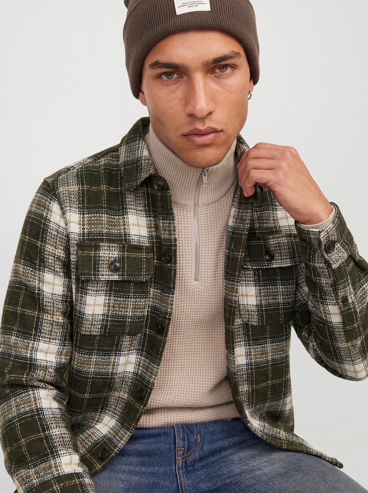 Jack & Jones Langarmhemd JJEREGENT STRUCTURE OVERSHIRT LS SN Polyester, locker geschnitten – Bild 4 von 5