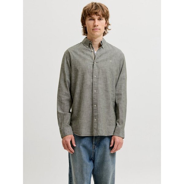 Jack & Jones Langarmhemd JPRBLUSUMMER LINEN BLEND SHIELD LS SHIRT Baumwolle mit Leinen, normal geschnitten