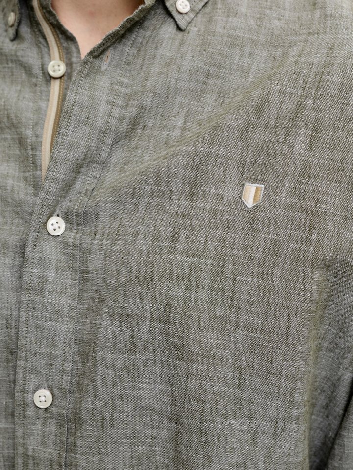 Jack & Jones Langarmhemd JPRBLUSUMMER LINEN BLEND SHIELD LS SHIRT Baumwolle mit Leinen, normal geschnitten – Bild 3 von 5