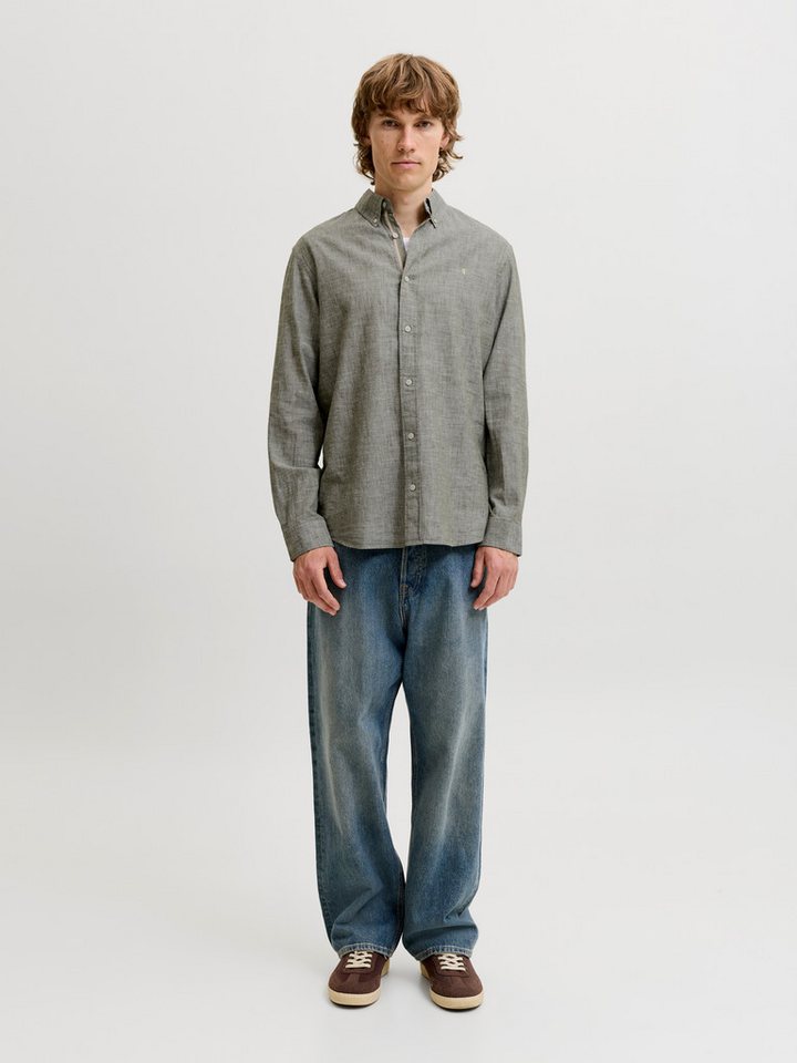 Jack & Jones Langarmhemd JPRBLUSUMMER LINEN BLEND SHIELD LS SHIRT Baumwolle mit Leinen, normal geschnitten – Bild 5 von 5