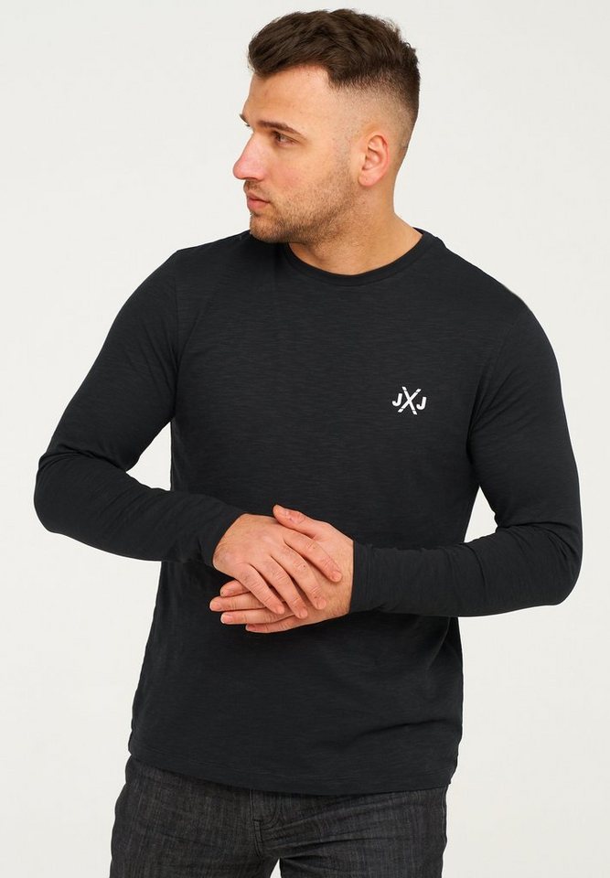 Jack & Jones Langarmshirt JCORISE INFINITY TEE LS CREW NECK 3-Pack Herren Langarmshirt 3er Pack Unifarben Basic Stretch Shirt Baumwolle – Bild 3 von 4