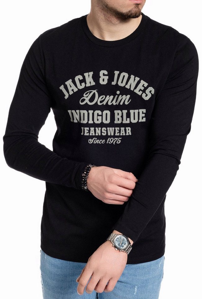 Jack & Jones Langarmshirt (Spar-Set, 2er-Pack) basic Regular Shirt mit Printdruck im 2er Set – Bild 3 von 5