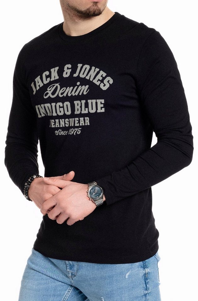 Jack & Jones Langarmshirt (Spar-Set, 2er-Pack) basic Regular Shirt mit Printdruck im 2er Set – Bild 5 von 5
