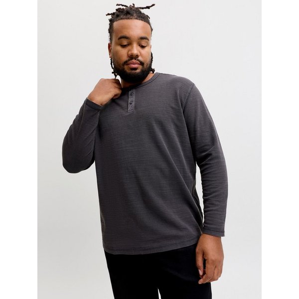 Jack & Jones PlusSize Langarmshirt JPRBLUAARON LS HENLEY TEE PLS Baumwollmischung, regular fit