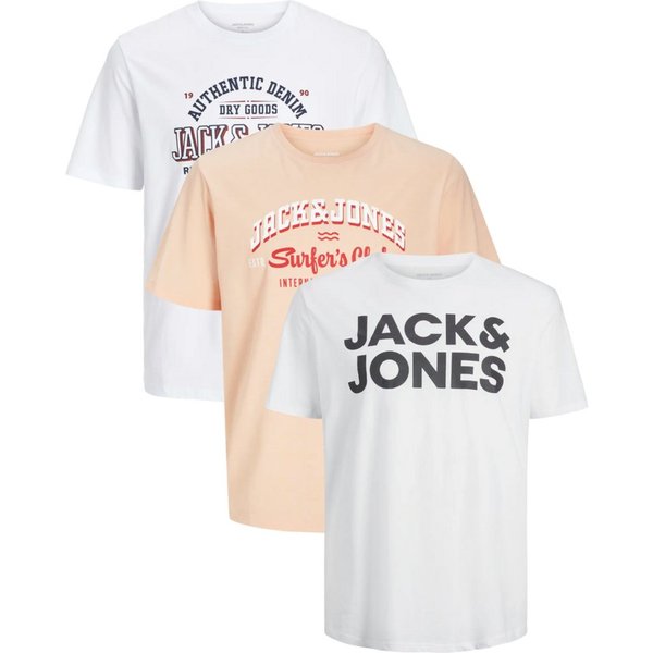 Jack & Jones PlusSize Print-Shirt (Spar-Set, 3er-Pack) Big Size Shirt Übergrößen Shirt