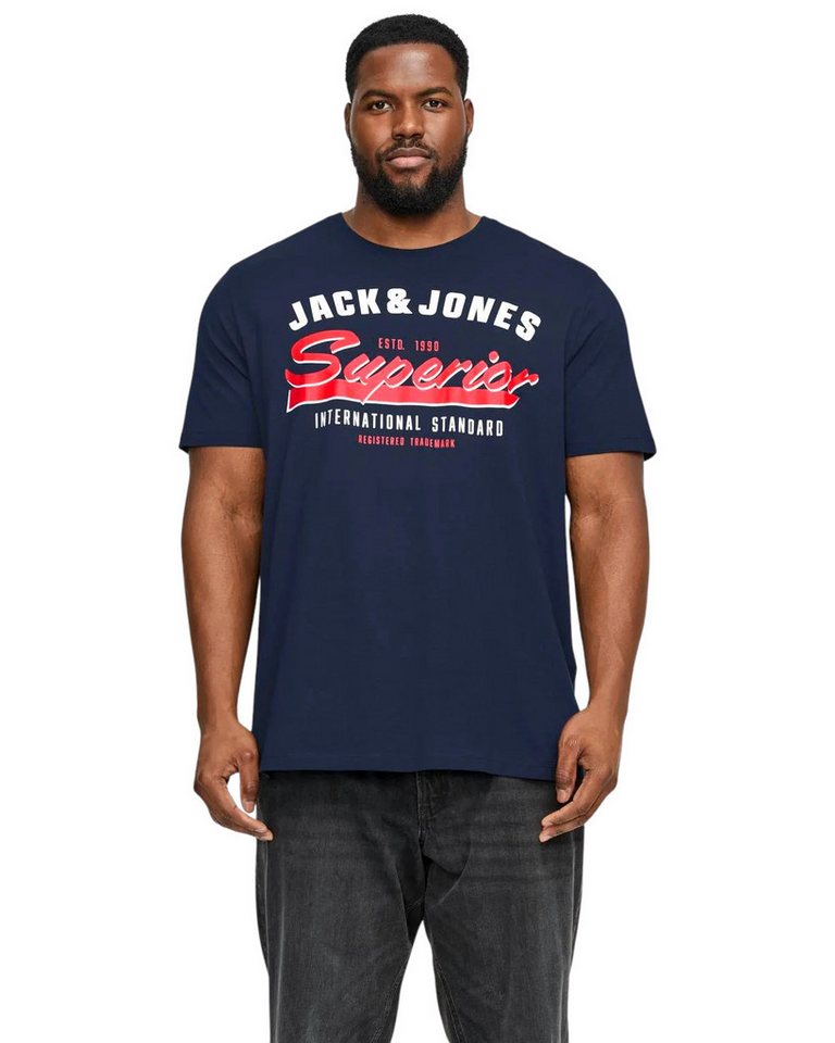 Jack & Jones PlusSize Print-Shirt (Spar-Set, 3er-Pack) Big Size Shirt Übergrößen Shirt – Bild 3 von 5
