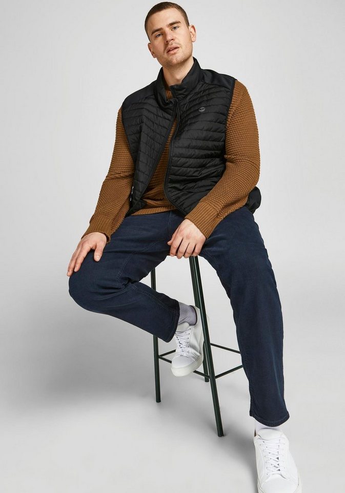 Jack & Jones PlusSize Steppweste MULTI mit Stehkragen und normaler Form unifarben, modisch, regular fit, Polyester, Stehkragen – Bild 4 von 5