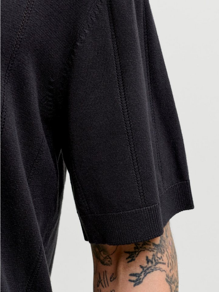 Jack & Jones Polokragenpullover JPRBLAWILLIAM STRUCTURE KNIT POLO SS SN Viskosemischung, regular fit – Bild 4 von 5