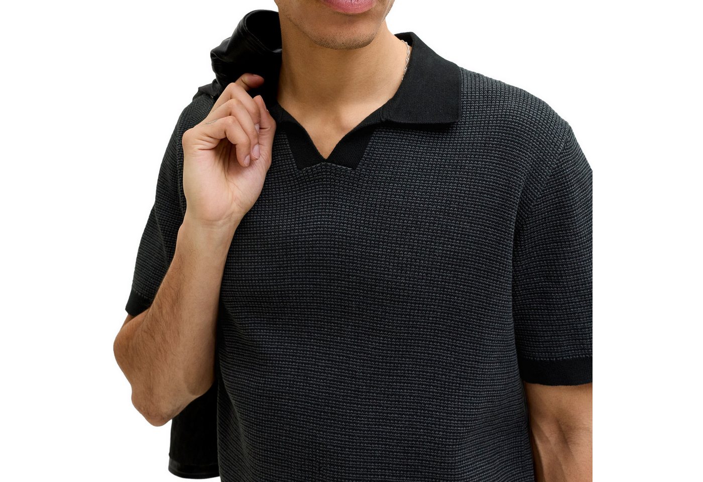 Jack & Jones Poloshirt Blahudson Knit Split Neck mit Splitneck-Ausschnitt – Bild 5 von 5