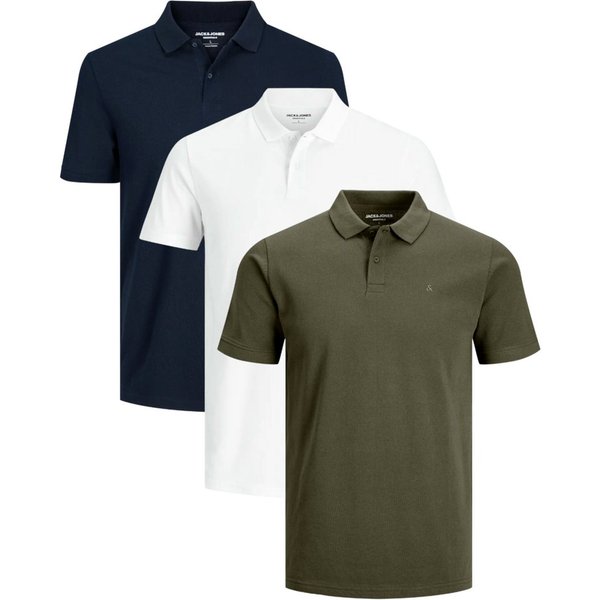 Jack & Jones Poloshirt (Spar-Set, 3er-Pack) mit besticktem Logo