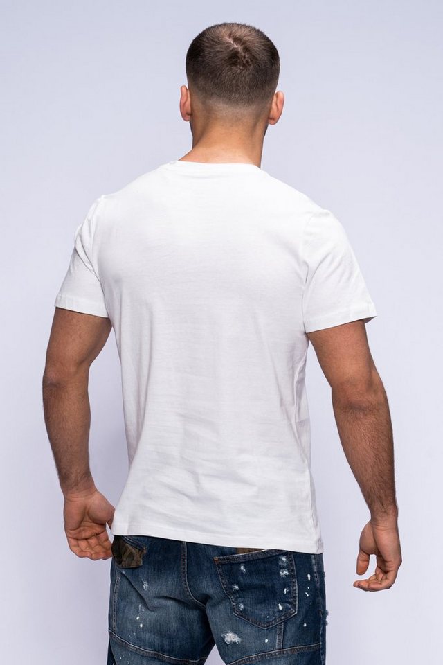 Jack & Jones Print-Shirt ELEMENTS TEE SS CREW NECK Kurzarmshirt aus Baumwolle Stretch Shirt Baumwoll-Jersey Logo Druck – Bild 4 von 4