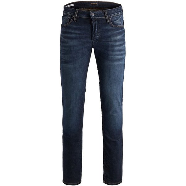 Jack & Jones Regular-fit-Jeans Jeans TIM Straight Legs Flat Front TIM für Herren (1-tlg) Bio-Baumwolle nachhaltig unifarben wärmend Knöpfe