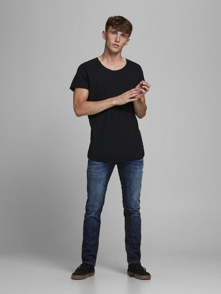 Jack & Jones Regular-fit-Jeans Jeans TIM Straight Legs Flat Front TIM für Herren (1-tlg) Bio-Baumwolle nachhaltig unifarben wärmend Knöpfe – Bild 2 von 5