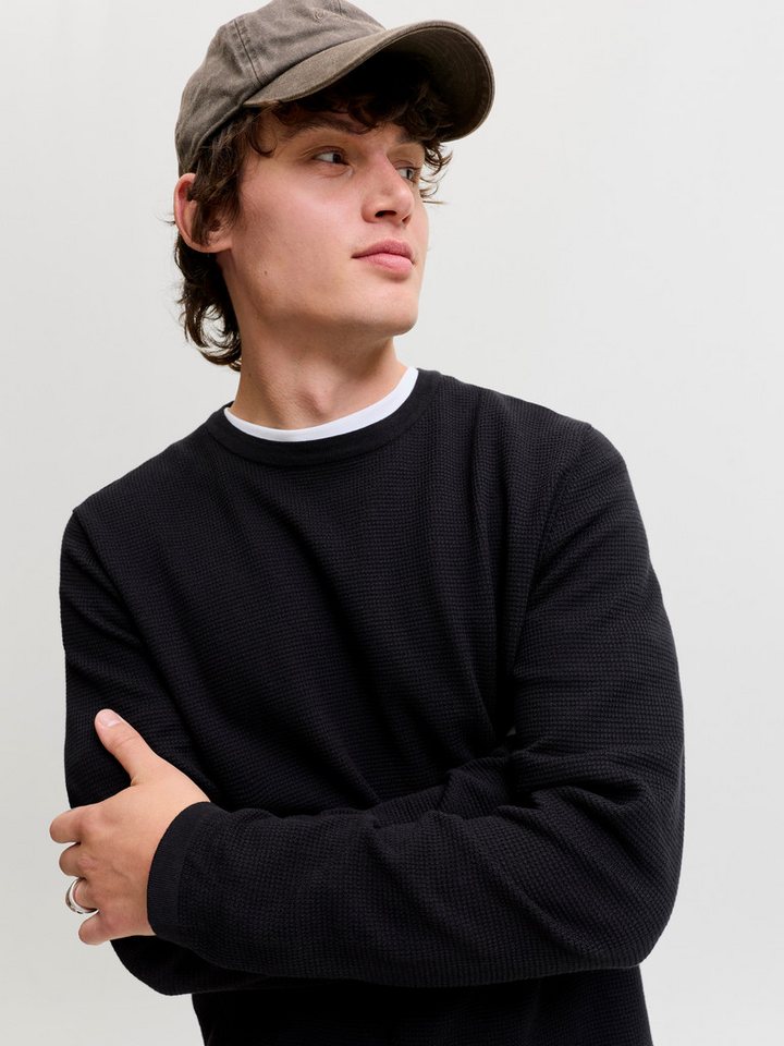 Jack & Jones Rundhalspullover JJEAUSTIN KNIT CREW NECK NOOS Baumwollmischung, regular fit – Bild 2 von 5