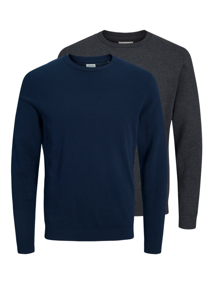 Jack & Jones Rundhalspullover JJEBASIC KNIT CREW NECK 2PK MP (Packung, 2-tlg) Baumwolle, regular fit – Bild 3 von 3