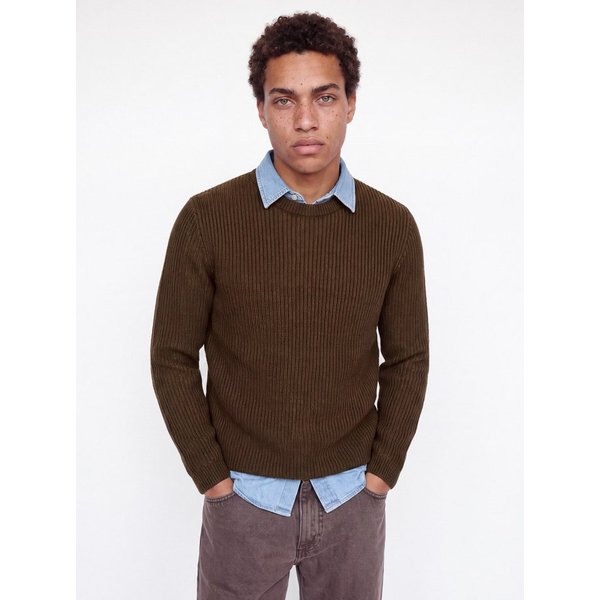 Jack & Jones Rundhalspullover JJEDOVER KNIT CREW NECK SN Baumwollmischung, regular fit