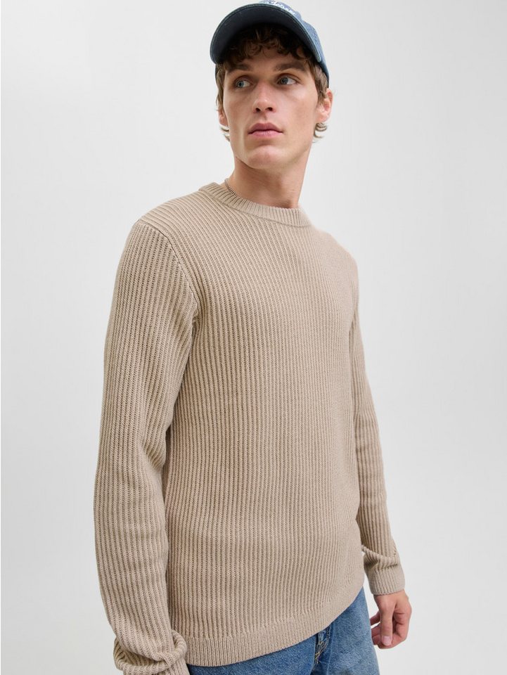 Jack & Jones Rundhalspullover JJEDOVER KNIT CREW NECK SN Baumwollmischung, regular fit – Bild 2 von 5