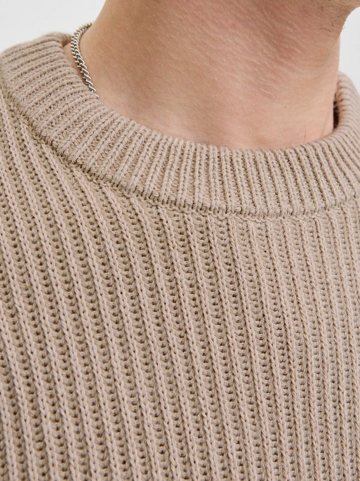 Jack & Jones Rundhalspullover JJEDOVER KNIT CREW NECK SN Baumwollmischung, regular fit – Bild 3 von 5