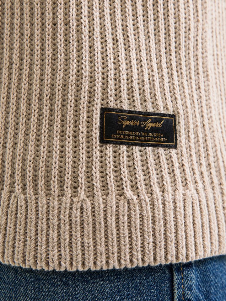 Jack & Jones Rundhalspullover JJEDOVER KNIT CREW NECK SN Baumwollmischung, regular fit – Bild 4 von 5