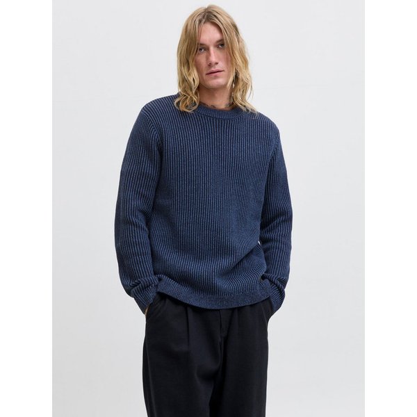 Jack & Jones Rundhalspullover JJEDOVER KNIT CREW NECK SN Baumwollmischung, regular fit