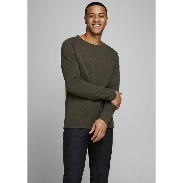 Jack & Jones Rundhalspullover JJEHILL Pullover mit angenehmem Tragegefühl Modisch, schmal, Baumwolle, Rundhals