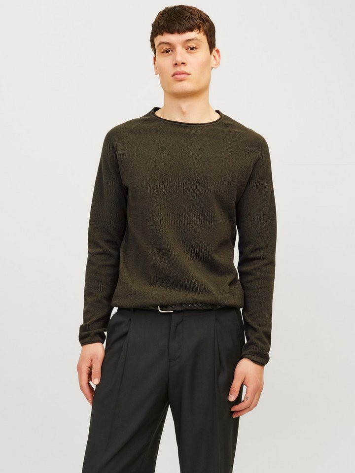 Jack & Jones Rundhalspullover JJEHILL Pullover mit angenehmem Tragegefühl Modisch, schmal, Baumwolle, Rundhals – Bild 2 von 5