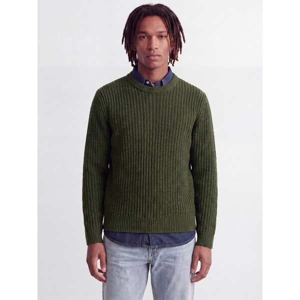 Jack & Jones Rundhalspullover JJJAXON KNIT CREW NECK Materialmix, normal geschnitten