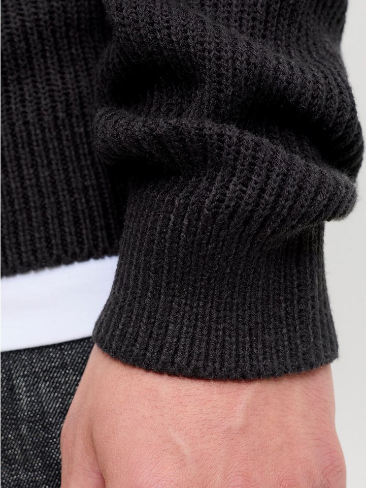 Jack & Jones Rundhalspullover JJPANNEL KNIT CREW NECK AW26 Materialmix, regular fit – Bild 4 von 5