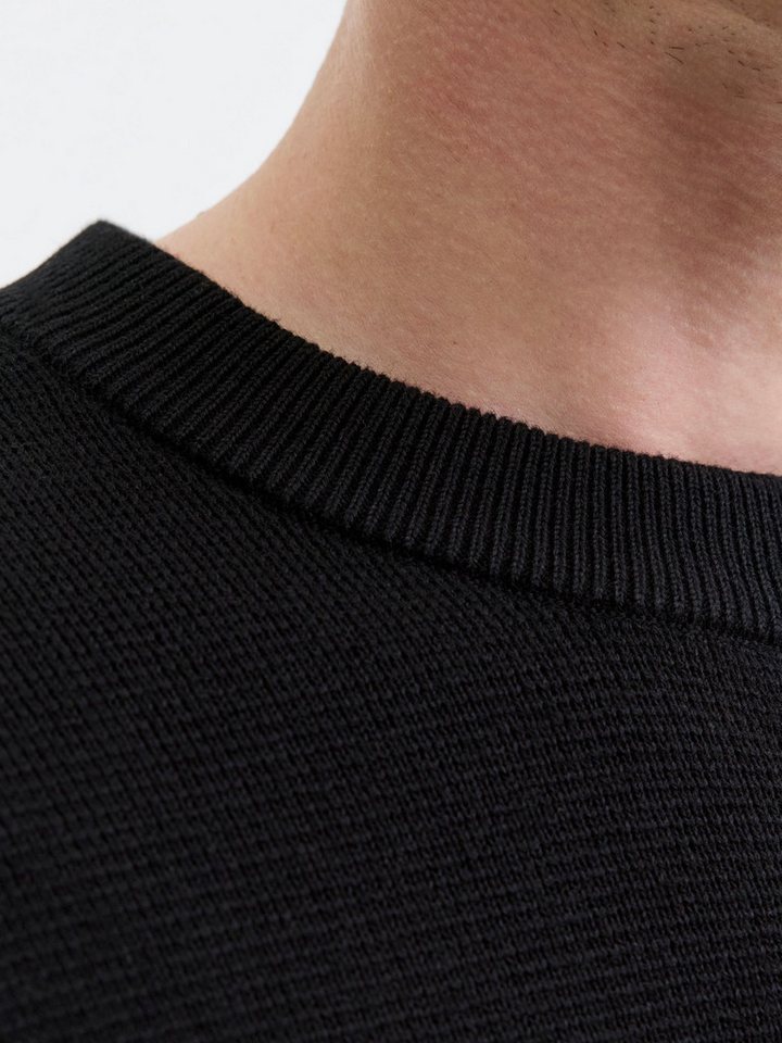 Jack & Jones Rundhalspullover JPRBLAMILANO STITCH KNIT CREW NECK SN Baumwolle, relaxed fit – Bild 4 von 5
