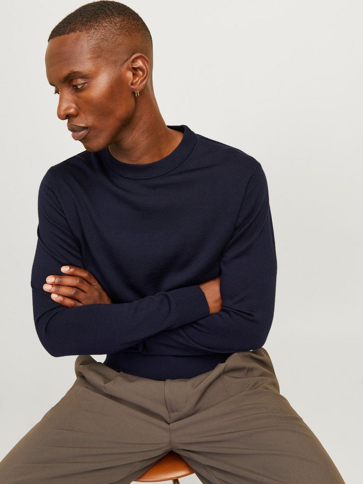 Jack & Jones Rundhalspullover JPRBLAMILANO STITCH KNIT CREW NECK SN Baumwolle, relaxed fit – Bild 2 von 5