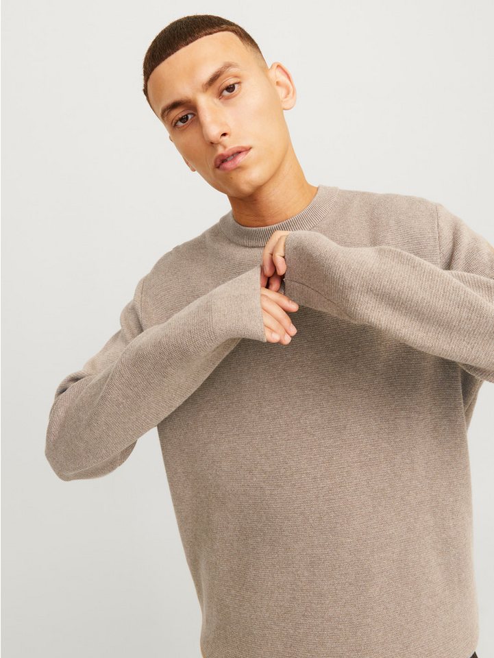 Jack & Jones Rundhalspullover JPRBLAMILANO STITCH KNIT CREW NECK SN Baumwolle, relaxed fit – Bild 2 von 5