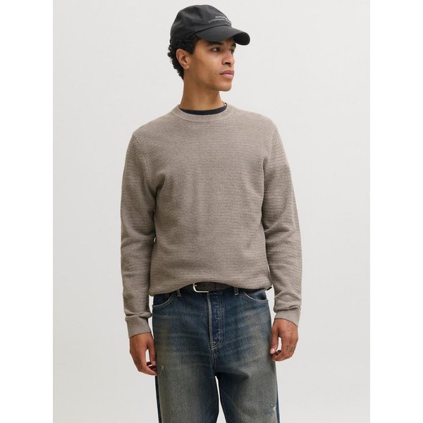 Jack & Jones Rundhalspullover JPRBLURILEY KNIT CREW NECK LS SN Baumwolle, regular fit