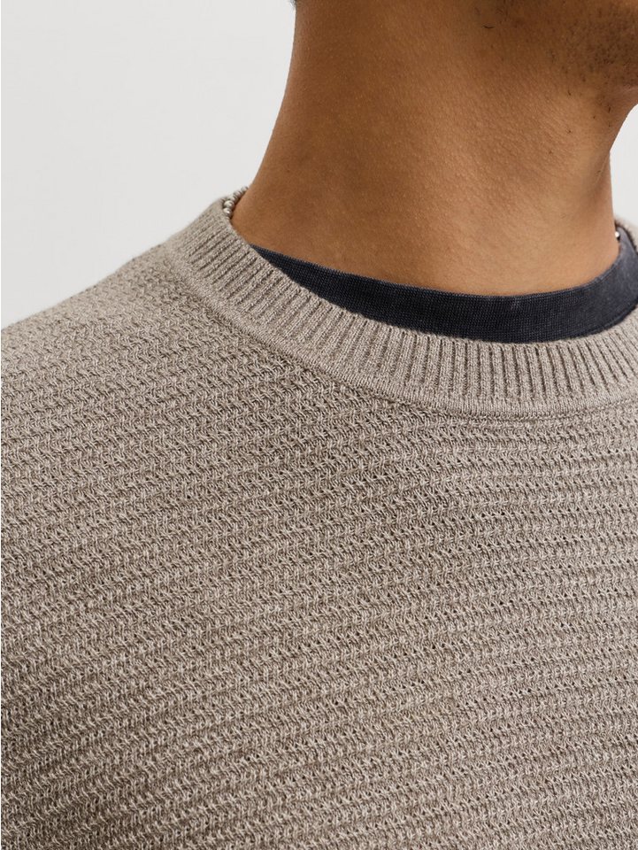 Jack & Jones Rundhalspullover JPRBLURILEY KNIT CREW NECK LS SN Baumwolle, regular fit – Bild 2 von 5