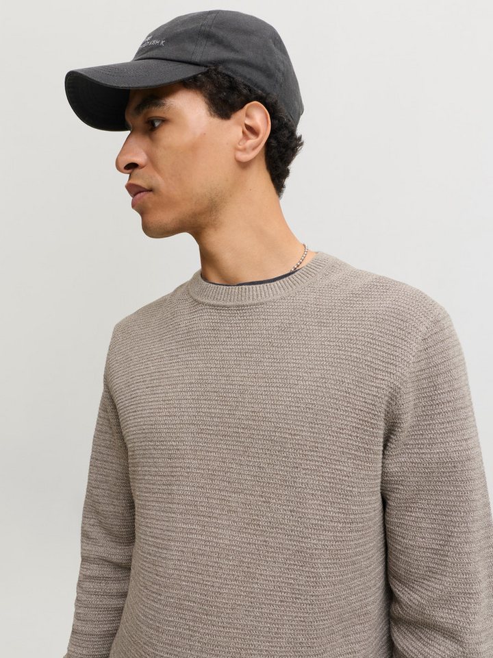 Jack & Jones Rundhalspullover JPRBLURILEY KNIT CREW NECK LS SN Baumwolle, regular fit – Bild 4 von 5