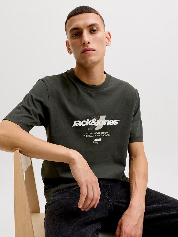 Jack & Jones Rundhalsshirt JCOCLUB GRAPHIC FRONT PRINT TEE SS CN Baumwolle, regular fit – Bild 2 von 5