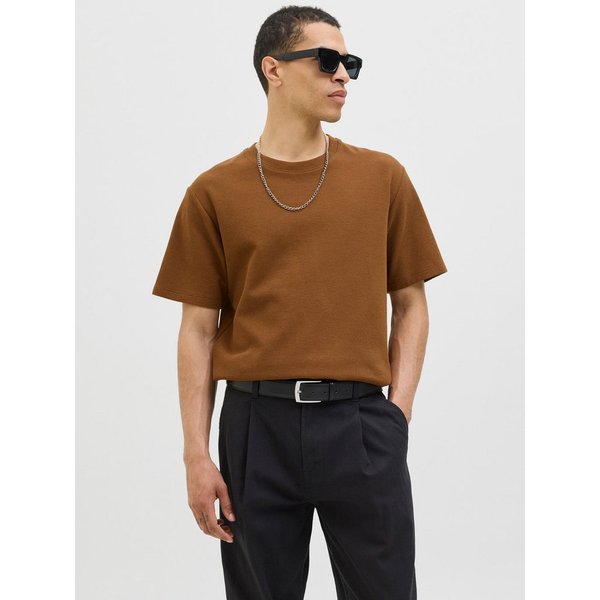 Jack & Jones Rundhalsshirt JJEAUSTIN TEE SS NOOS Materialmix, relaxed fit