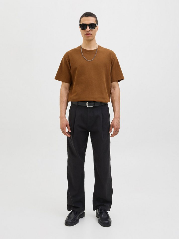 Jack & Jones Rundhalsshirt JJEAUSTIN TEE SS NOOS Materialmix, relaxed fit – Bild 4 von 5